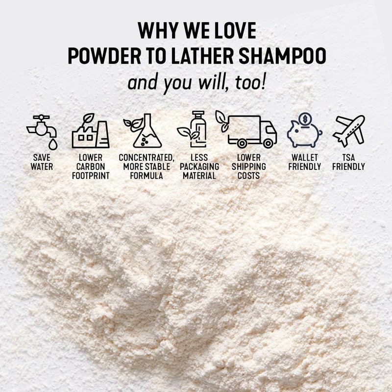 Vacaville Beauty Powder Shampoo for Hair Growth, Orange Scented | Waterless, Eco Friendly & Travel Shampoo | Natural Vegan Formula for Thinning Hair & Sensitive Scalp | Full Size