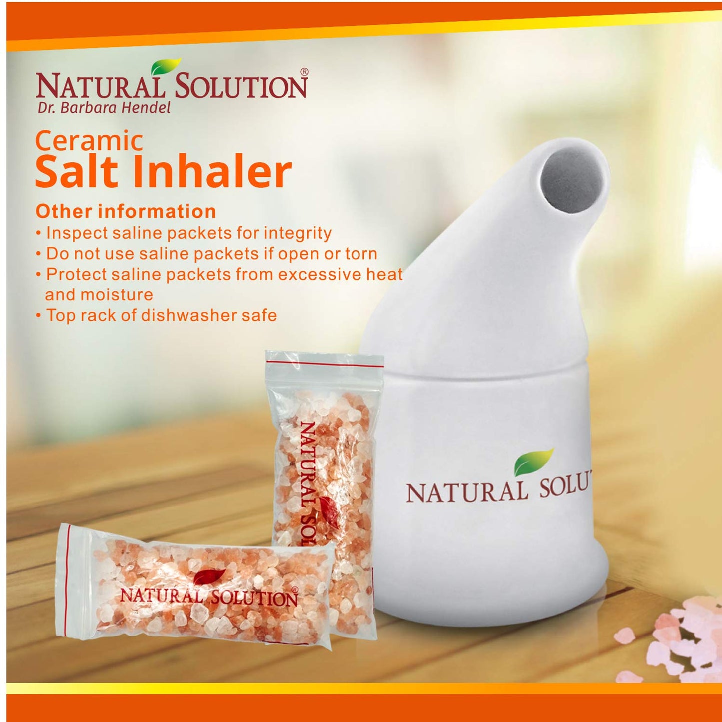 Himalayan Pink Salt, Ceramic Salt Inhaler with Natural Rose Facial Tissue, 1.9 Lbs