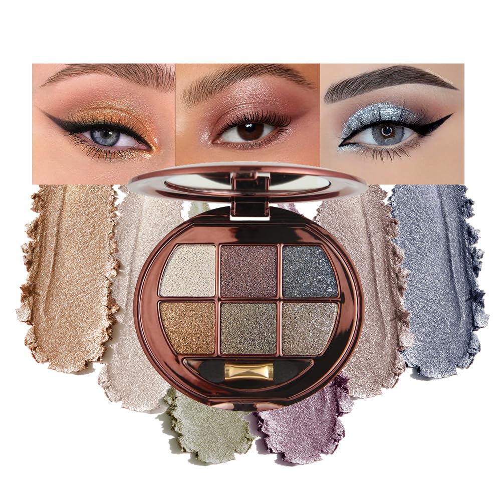 Neutral Eyeshadow Palette 5 Colors, Nude Brown Matte & Subtle Shimmer Shades, Highly Pigmented Blendable Long-Lasting Powder, Smooth No-Fallout Daily Eye Makeup Palette for Work and Natural Looks- C02