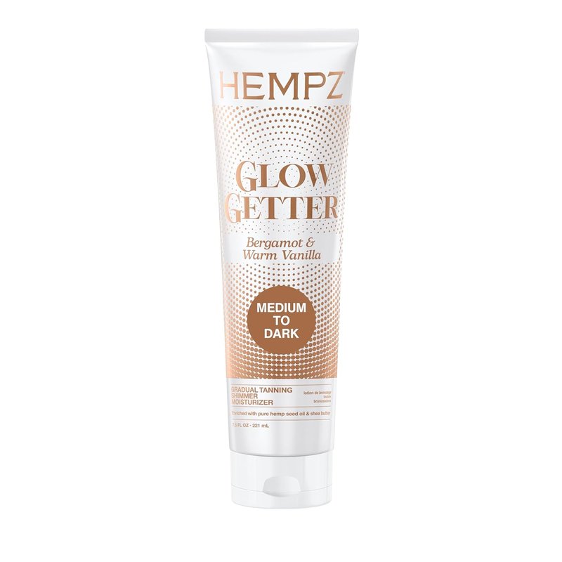 Hempz Glow Getter Self-Tanning Lotion - Gradual Medium to Dark Tan, 7.5 oz | Vegan Hydrating Moisturizer for Body