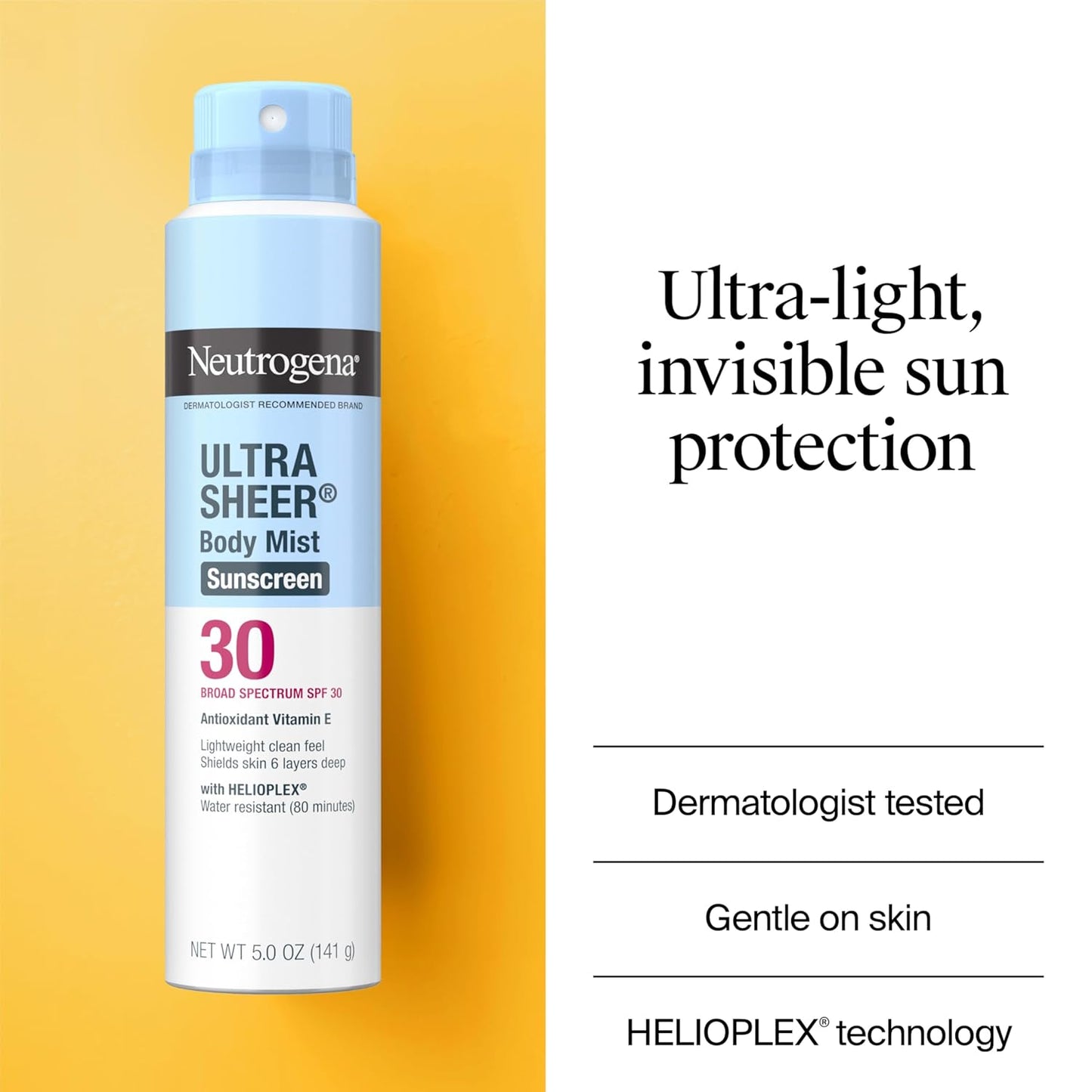 Neutrogena Ultra Sheer Sunscreen Spray SPF 30 - Lightweight, Non-Greasy UVA/UVB Protection | 5 oz, Pack of 3