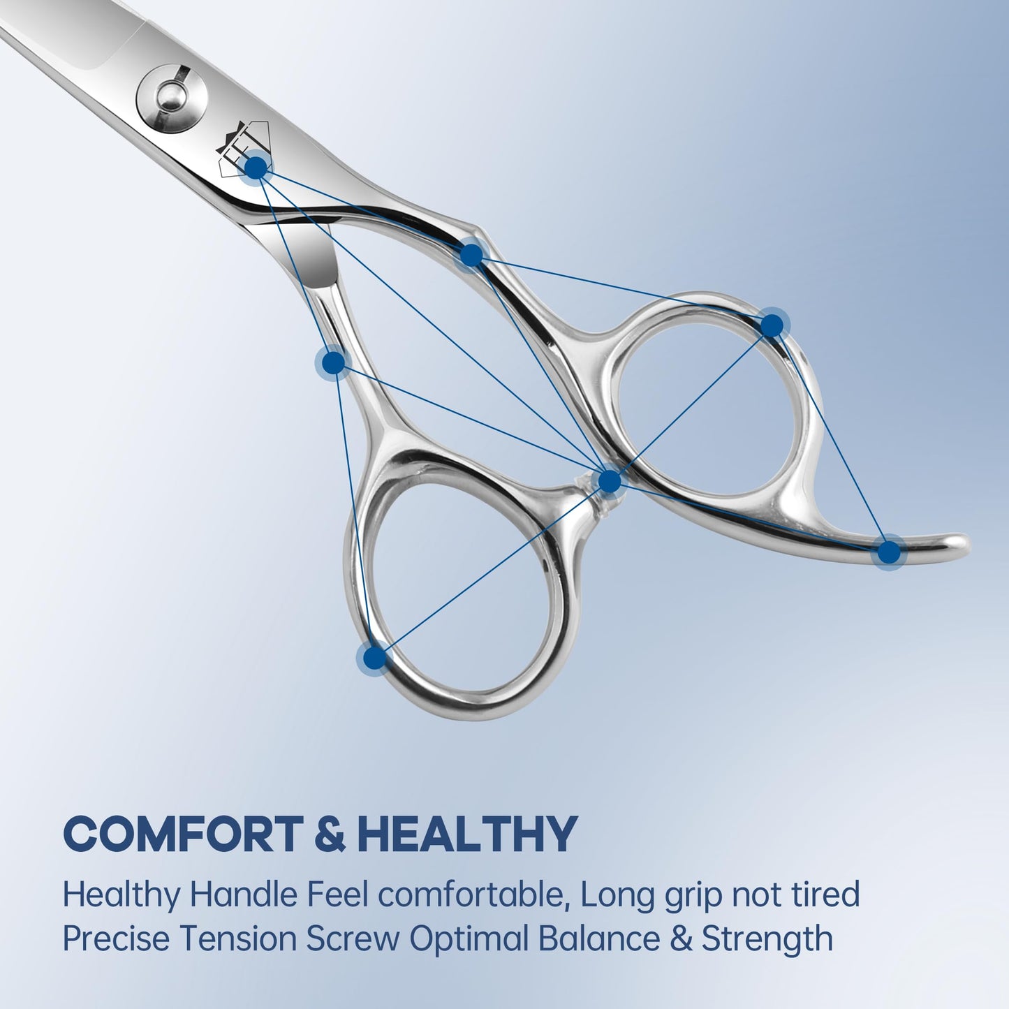Fenice Totem CNC Hair Scissors, Smooth Mirror Blades, Professional Cutting with Long Lasting Sharpness (Straight)