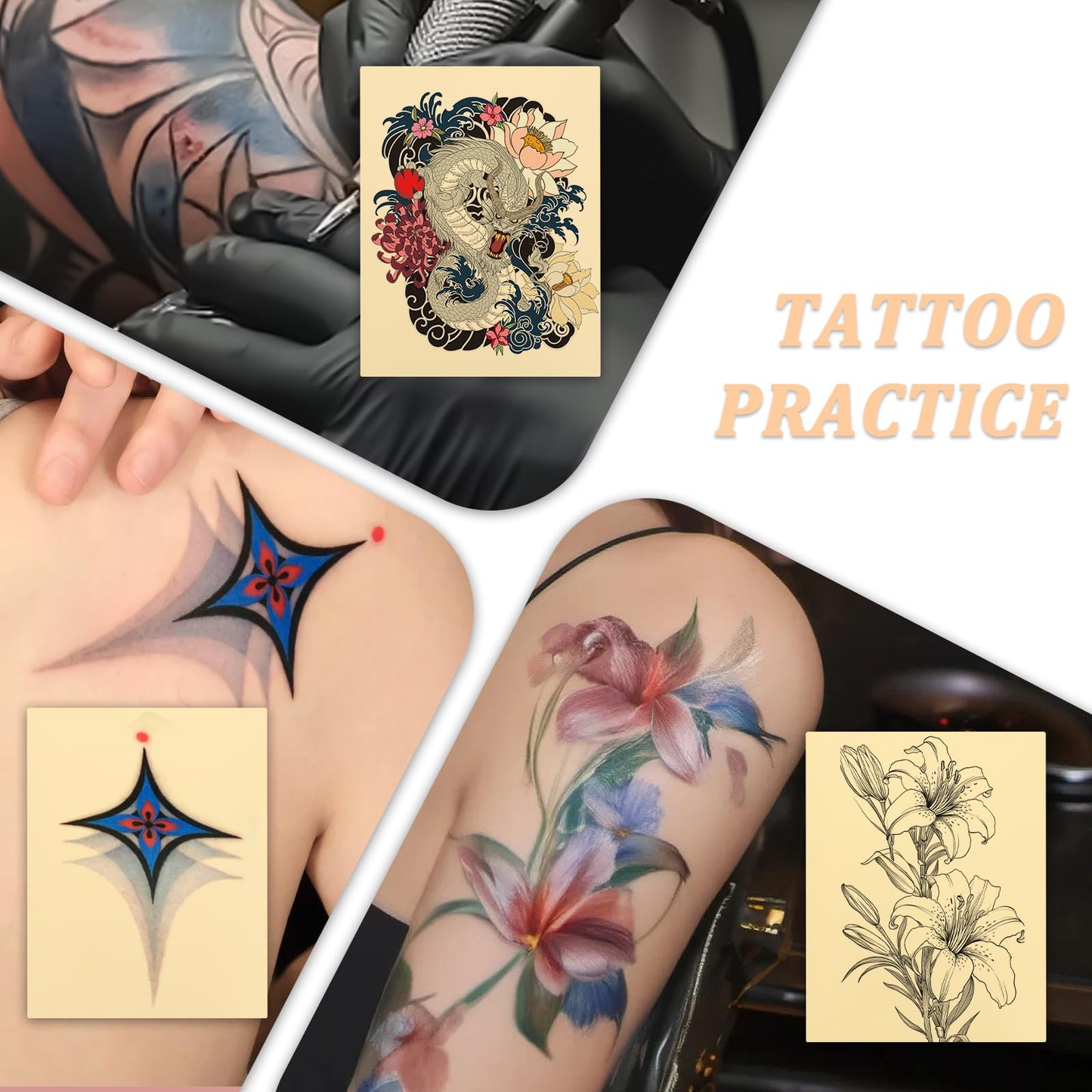 ADELPHA Tattoo Practice Skin 3mm 7.68x11.61" (89 In²) 8 Pcs