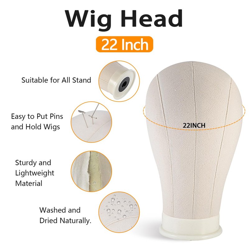 CMZLUMINEST Wig Stand with Head, Adjustable Wig Head Stand, Canvas Wig Head Stand with Mannequin Head with Clamp Stand, Manikin Head Set for Wigs Cosmetology