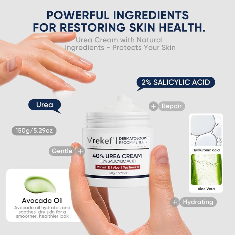 Urea Cream 40% - Maximum Strength Foot & Hand Cream with Salicylic Acid for Dry, Cracked Skin | 4 oz