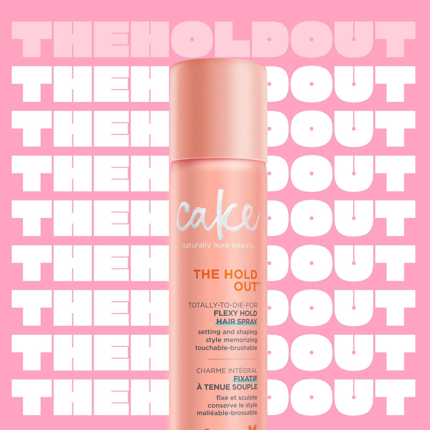 Cake Beauty Hairspray, The Hold Out – For Brushable, Touchable, Flexible Hold– Multi Tasking Styler- Vitamin E & Abyssinian Oil – For All Hair Types- 5.6 Oz. / 160 g