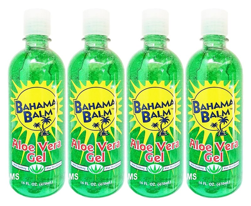 Aloe Vera Gel After Sun Skin Care - Set of 4 Bahama Balm 16oz | Cools & Soothes Dry Skin