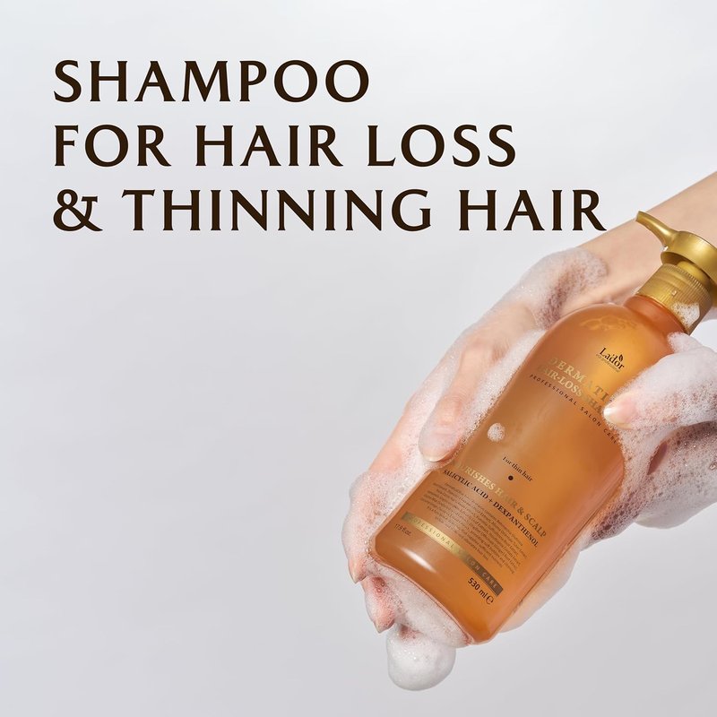 LADOR Anti Hair Loss Shampoo - Nourishing Hair Growth Formula with Salicylic Acid & Niacinamide | 17.9 Fl Oz for Normal to Dry Hair