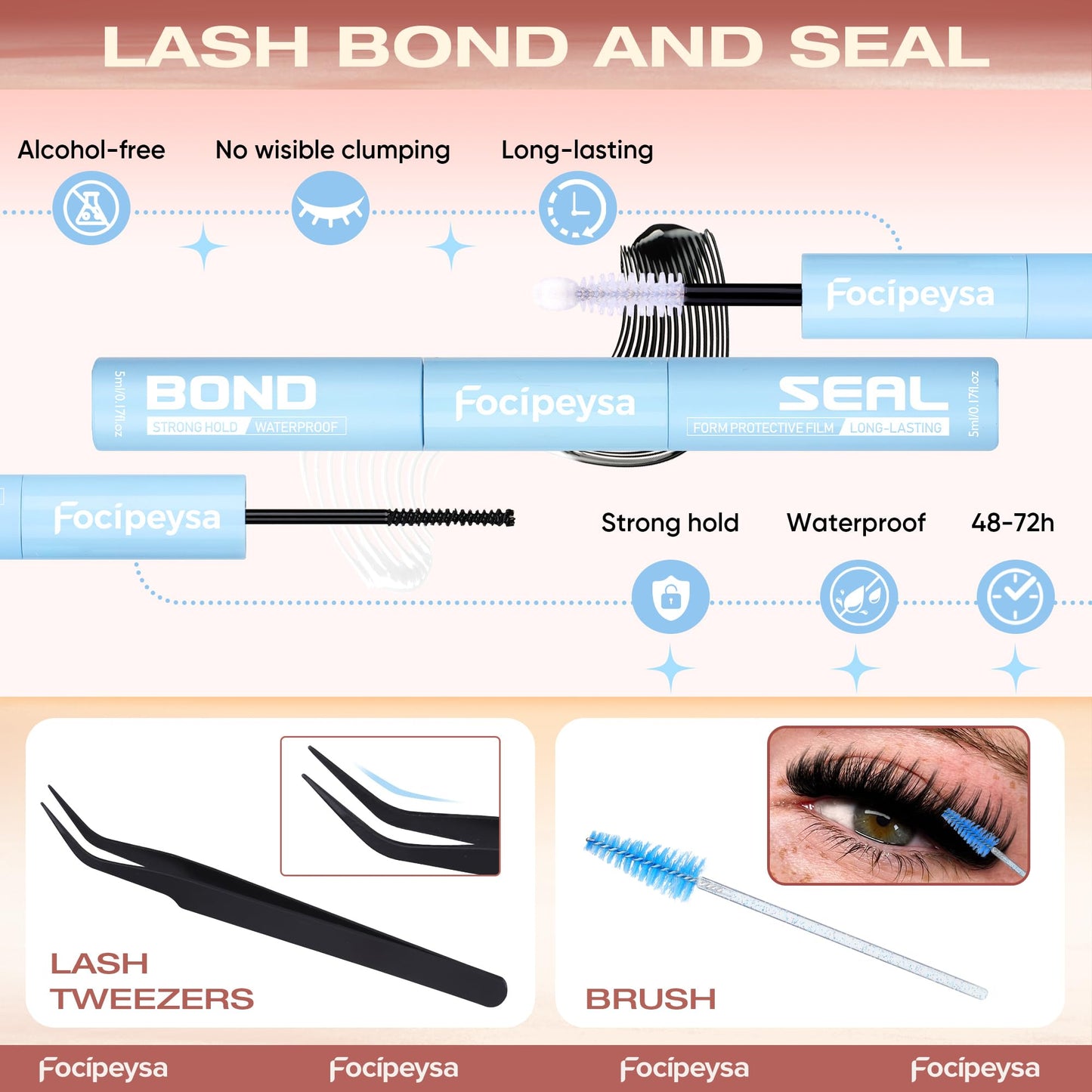 Focipeysa Wispy Lash Clusters Kit Spike Lash Extensions Kit 50D 80D Cluster Lashes Kit 10-16mm Clusters Lash Extension Manga Wispy Individual Eyelashes Extension DIY Salon Effect Lash Extension