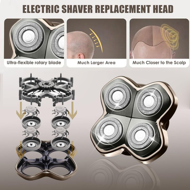 Shaver Replacement Heads - Compatible with Skull Head Shaver | 2-Pack Blades for Pitbull & Butterfly Kiss Pro