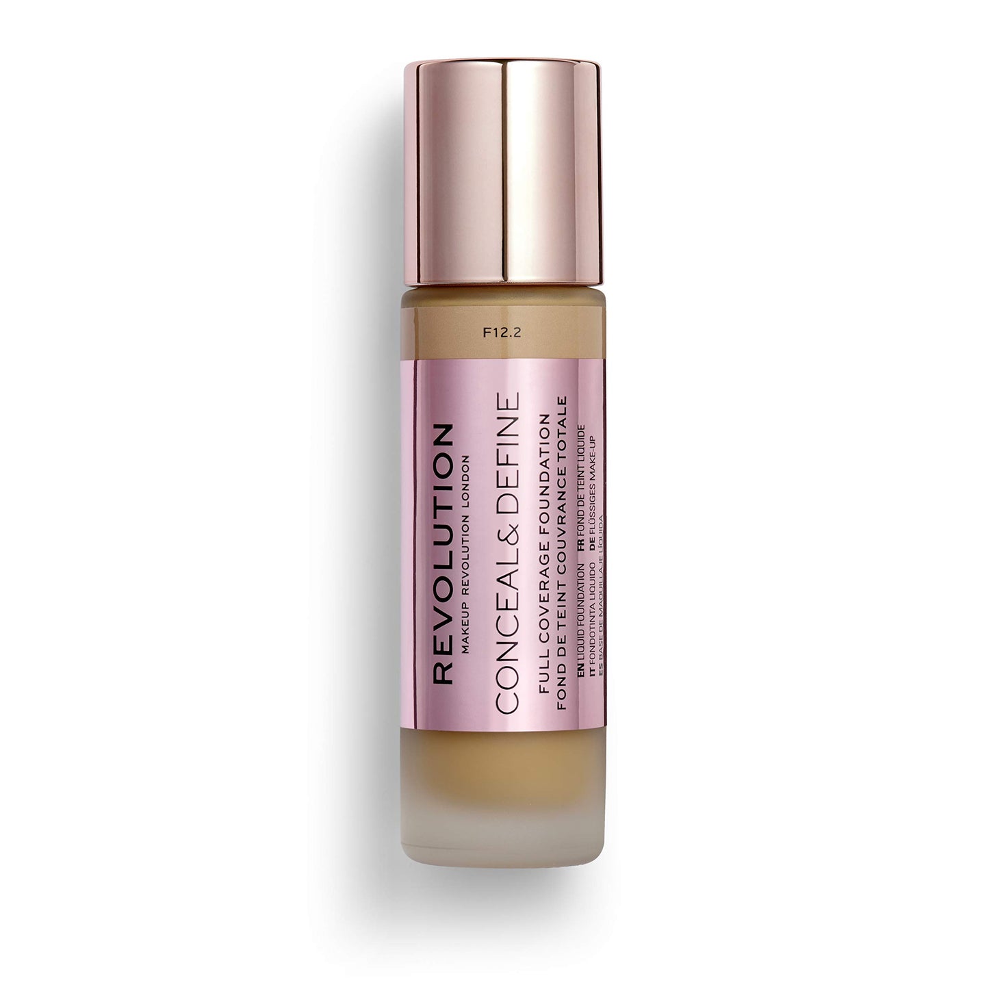 Makeup Revolution Conceal and Define Foundation, Full Coverage & Matte Finish, F9.2 for Medium Skin Tones, Vegan & Cruelty-Free, 0.7 Fl Oz