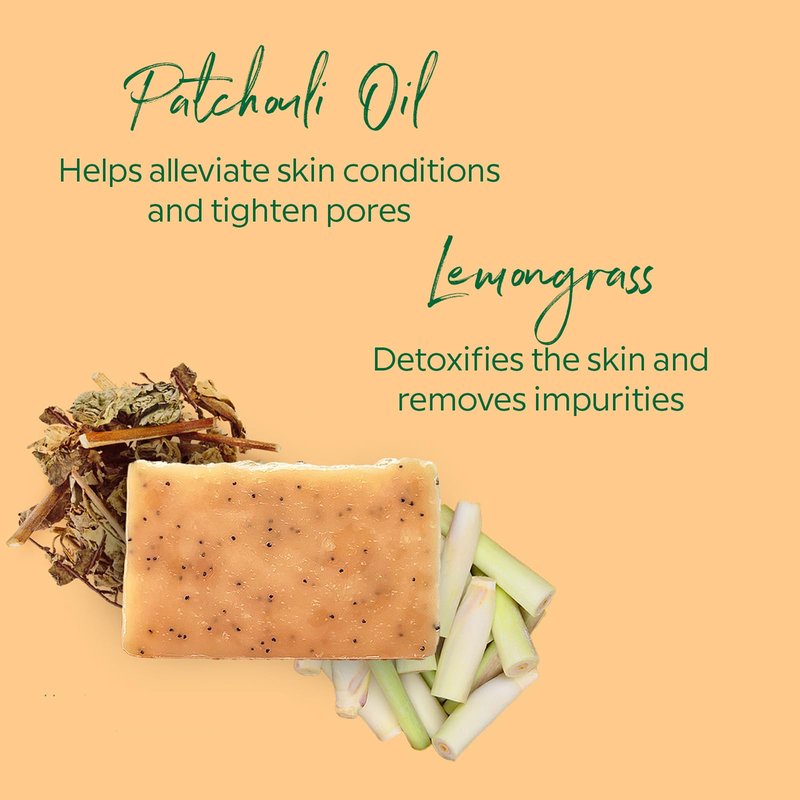 Herb’N Eden - Lemongrass & Patchouli Bar Soap - Moisturizing Face & Body Soap - For Acne, Eczema, Dry & Cracked Skin - Natural Plant-Based Ingredients & Essential Oils - Handmade in USA - 3 Pack