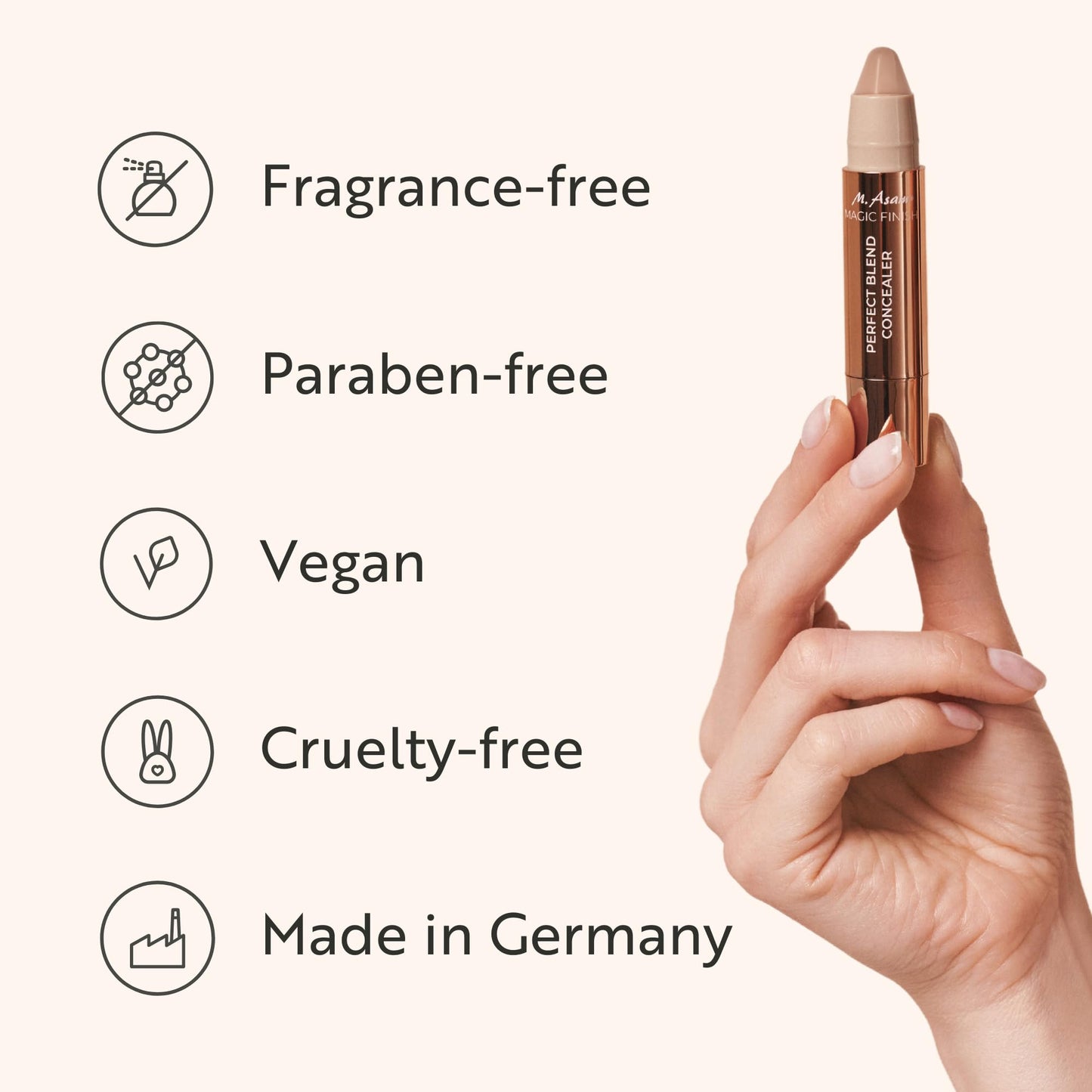 M. Asam MAGIC FINISH Perfect Blend Concealer Ivory (3g) – Long-Lasting Concealer Stick, Under Eye Brightener, Liquid-Glide Texture, Natural Look & Coverage, Face Makeup For All Skin Types