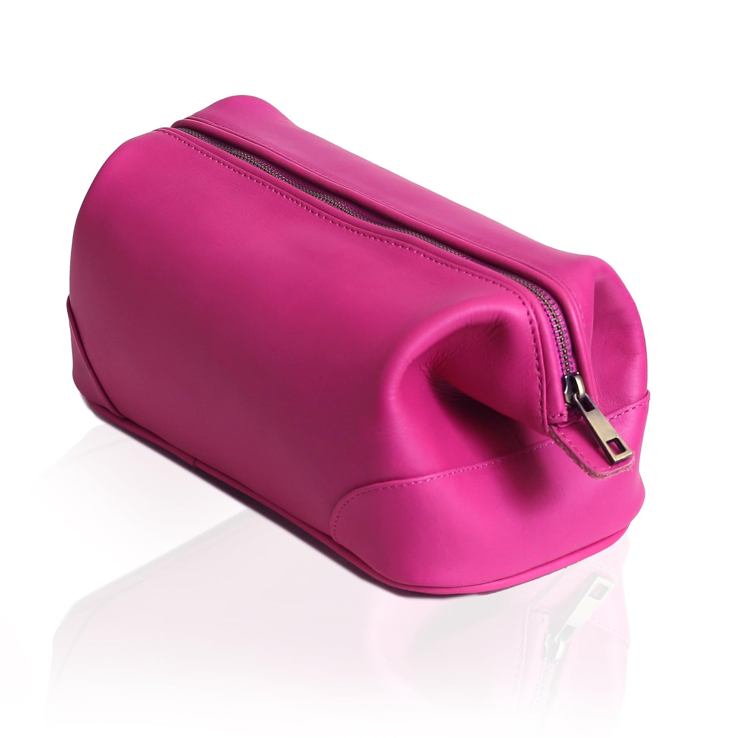 HLC Leather Toiletry Bag for Men Best Gift Premium Genuine Dopp Kit Shaving Kit Organizer Travel Kit Pouch Bag 10 inch Size (Pink)