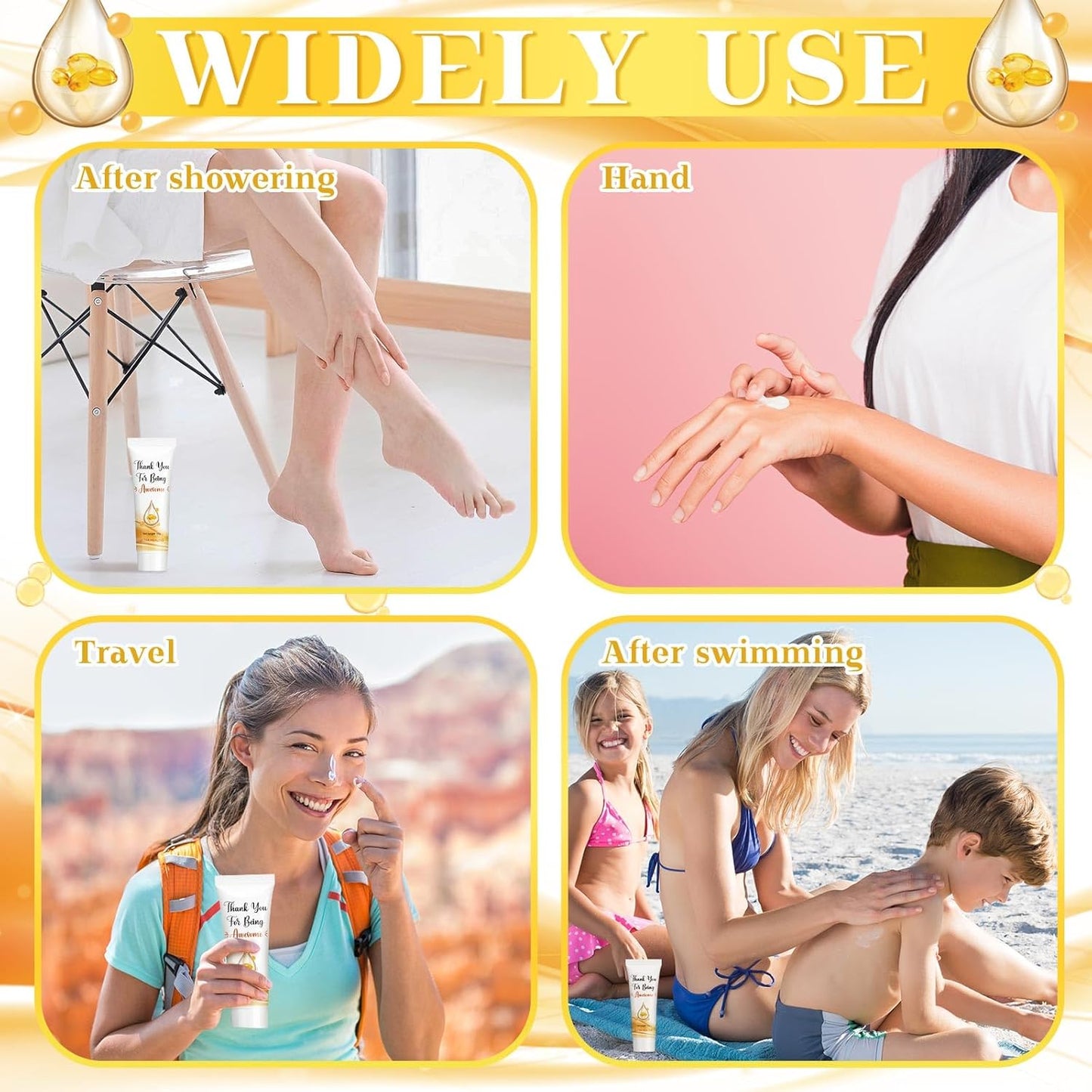 Thank You Hand and Body Cream Set - 35 Pcs Inspirational Gifts for Coworkers & Teachers | Travel Size Moisturizer for Dry Skin