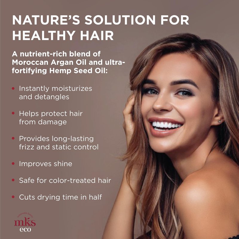 MKS eco X, Original Scent - 4 fl oz - Leave-In Treatment & Detangler - Moroccan Argan Oil, Hemp Seed Oil - Vegan & Cruelty Free