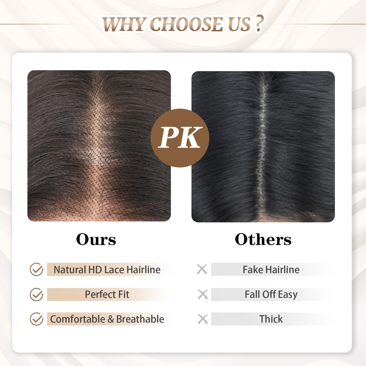 PREMPO 13x6 Lace Front Wigs, 28 Inch Wavy Wig Pre Plucked 180% Density Wear and Go Glueless Wigs As Human Hair Heat Resistant Synthetic Wig with Baby Hair, #2 Natural Black