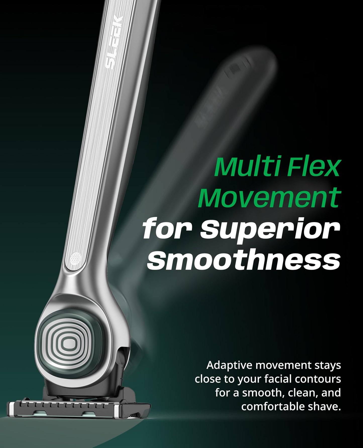 DORCO SLEEK Six Blade Razor System with Multi-Flex Technology Refill Set, Precision Shaving Razor Replacement Cartridge (8 Pack)