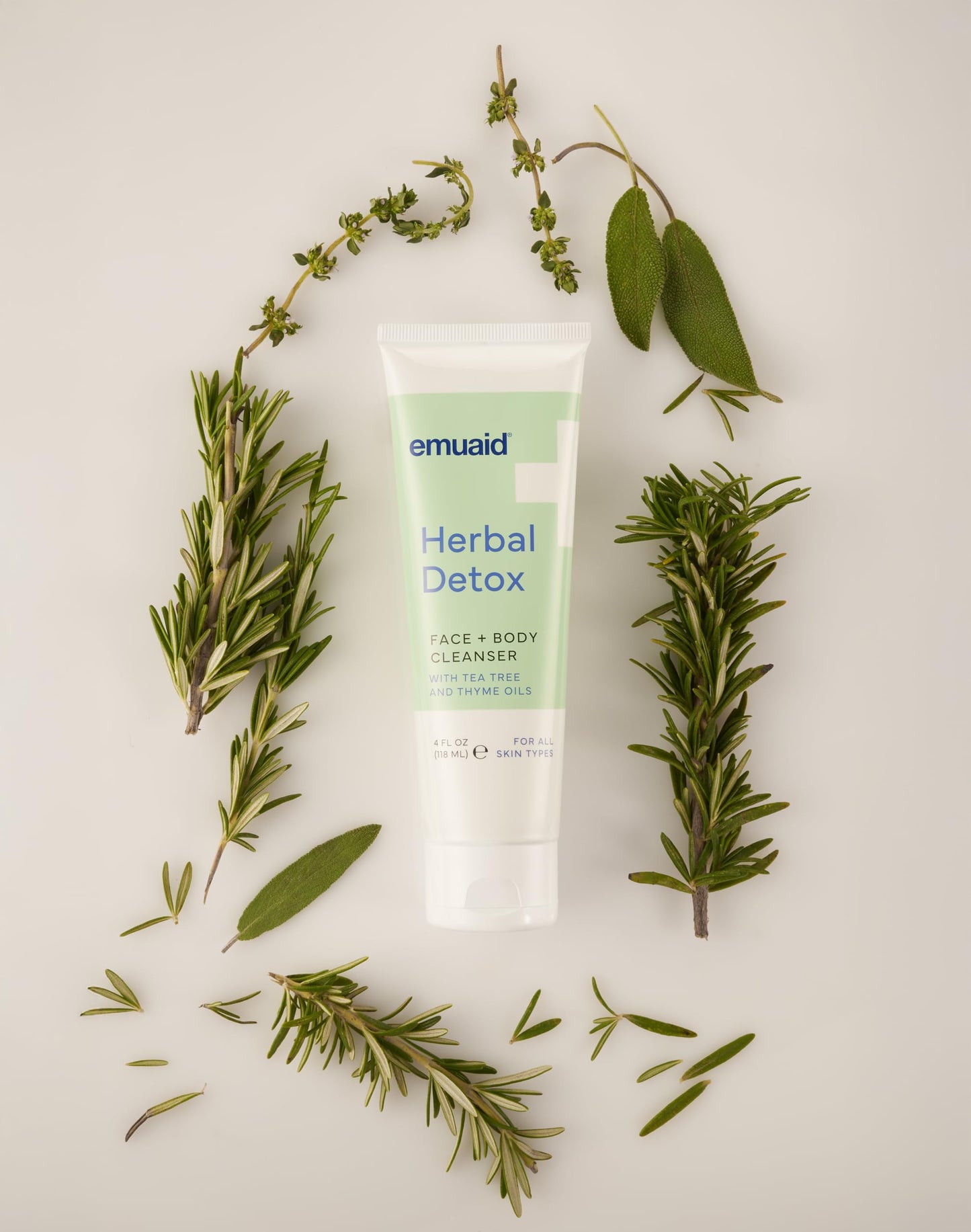 emuaid Herbal Detox Face and Body Cleanser, Foaming Botanical Gel, 4oz