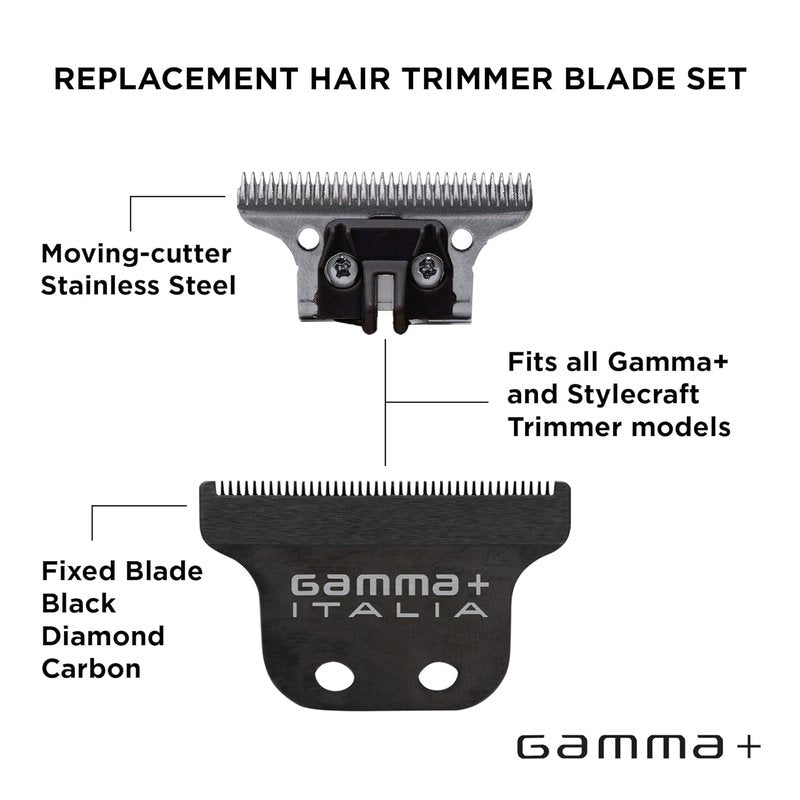 GAMMA+ Hair Trimmer Replacement Blade - Professional Grade Fixed Moving Blade
