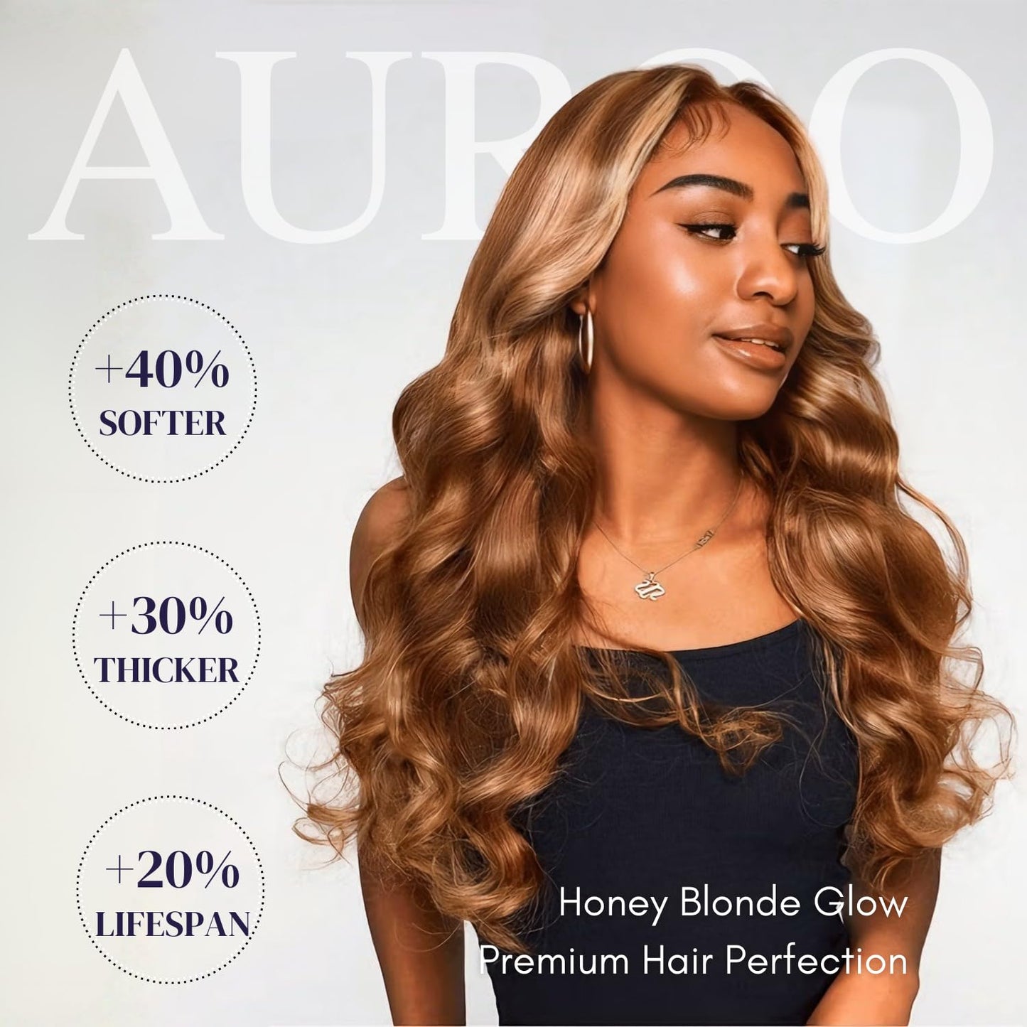 AUROO Highlight Body Wave Closure Honey Blonde Ombre 4x4 Closure Human Hair 16 Inch, Transparent Lace Closure Frontal Pre Plucked with Baby Hair Brazilian 12A Unprocessed Virgin Remy 4/27 Wavy Closure