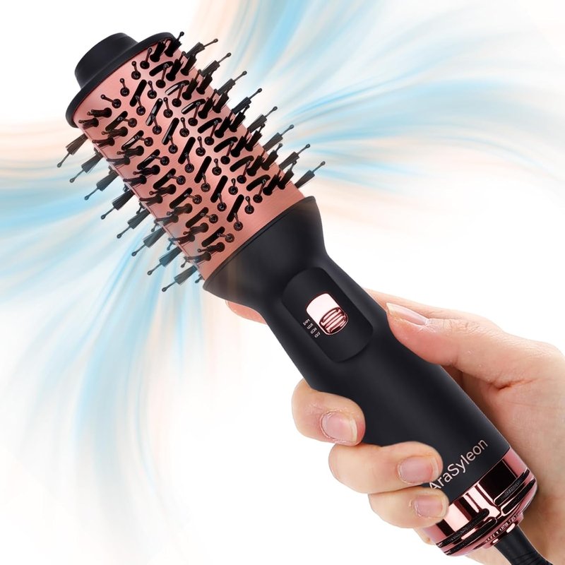 Travel Hair Dryer Brush - Mini Dual Voltage Blow Dryer with 3 Settings | Comb & Dry in One Step, Tames Frizz