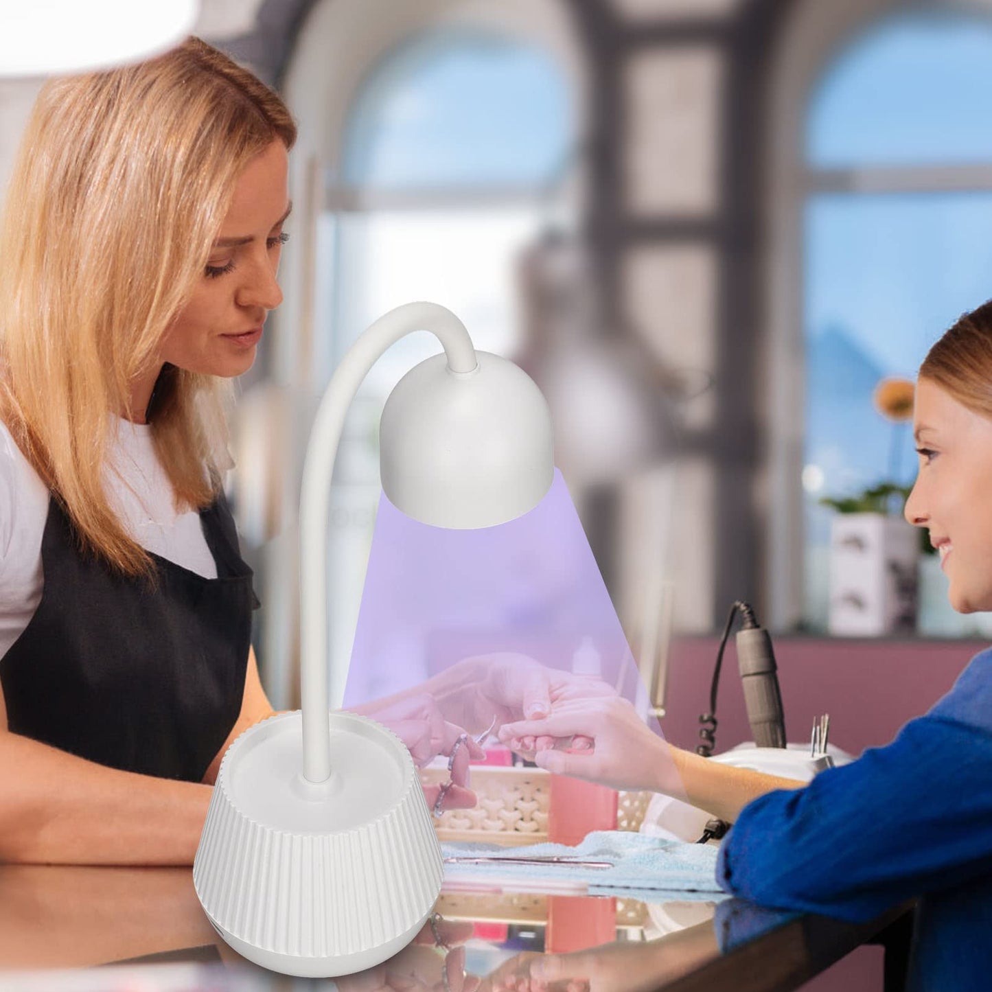 Nail Drying Lamp, 24W Nail Polish Curing Lamp, 365nm 405nm 360 Degree Rotatable USB Charging Nail Gel Dryer for Salon or Home Use