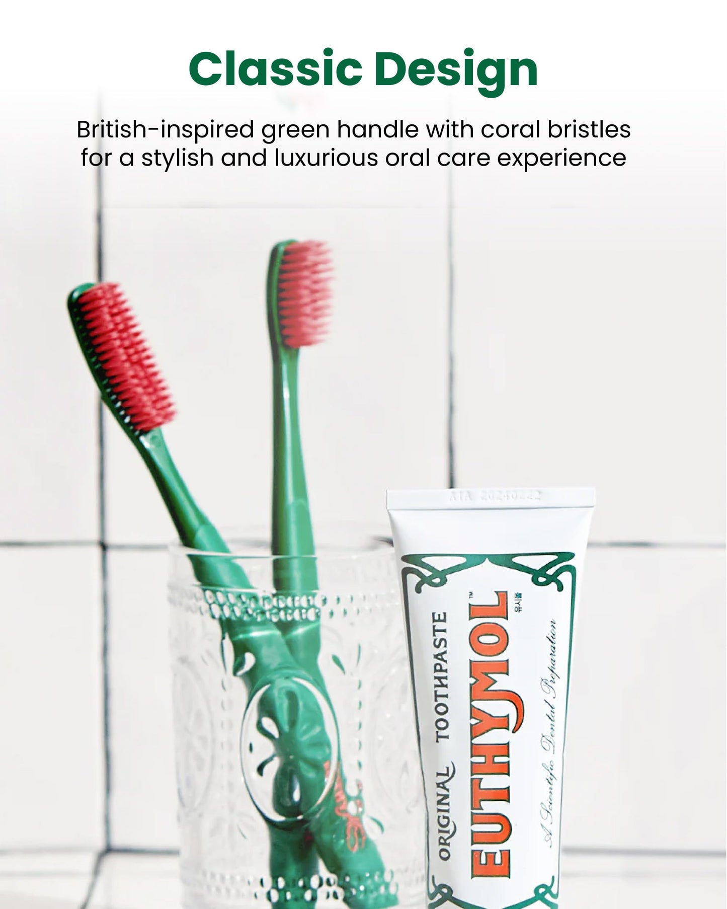 Euthymol Whitening Toothbrush (Pink, 6 Count) - Premium Soft Dual-Tension Bristles. Advanced Plaque Removal, Stain Reduction.