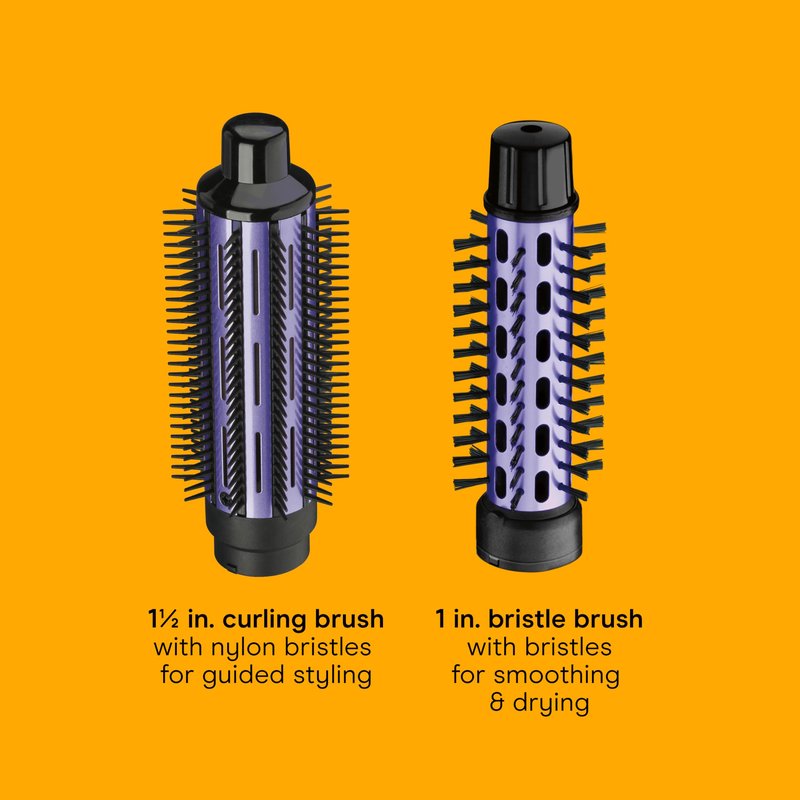 Conair 2-in-1 Hot Air Curling Combo, Includes 1.5-inch Curl Brush and 1-inch Aluminum Bristle Brush