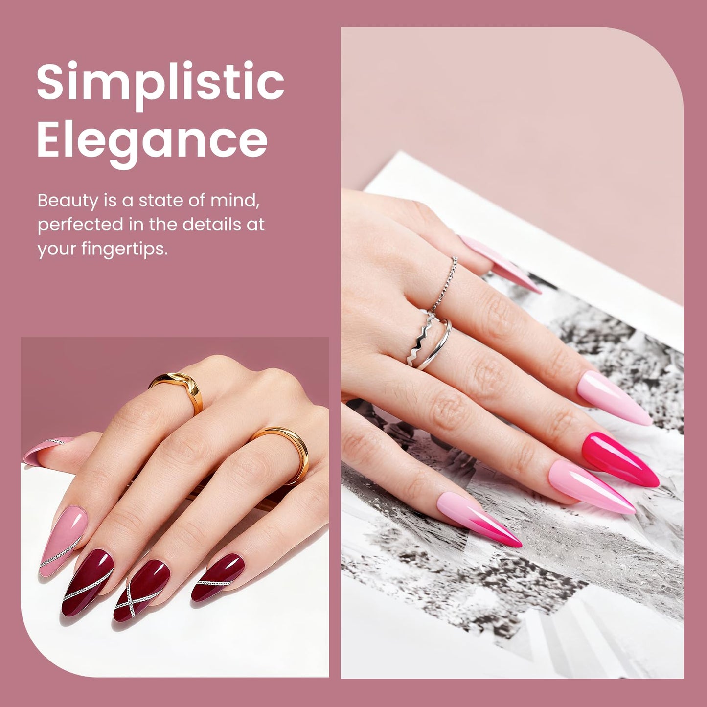 phoenixy 30 PCS Gel Nail Polish, 24 Colors Soak Off Gel Nail Polish Set Pink Blue with Base Matte Glossy Glitter Top Coat Home Manicure Art Beginners Gift for Women