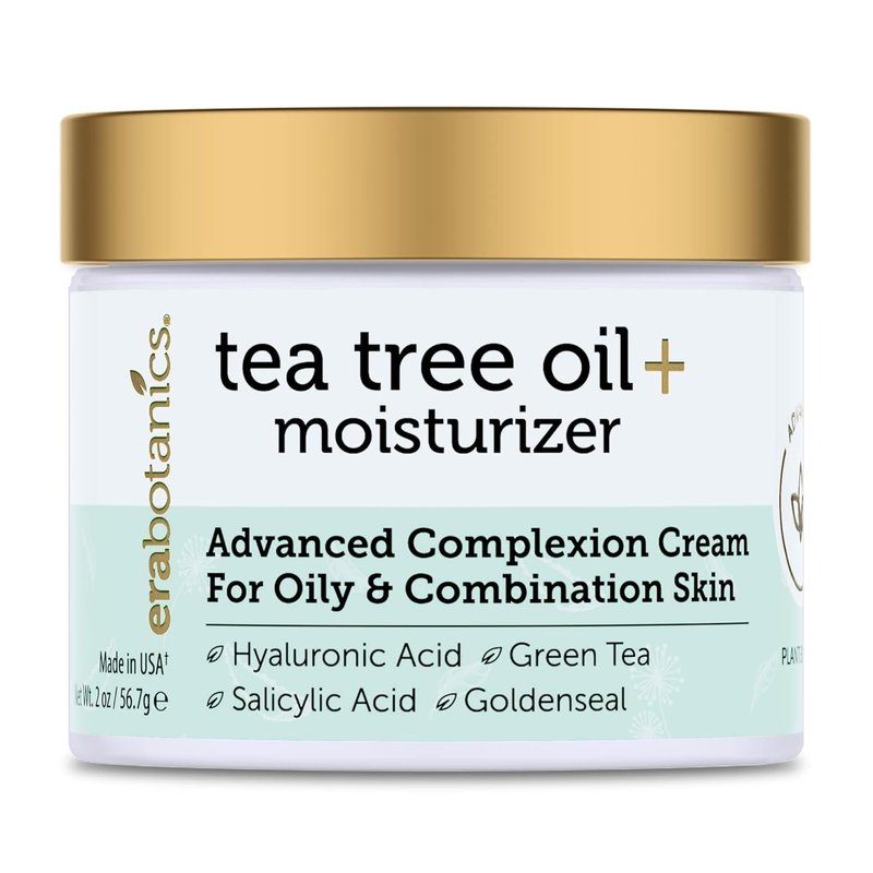 Tea Tree Moisturizer Cream - Advanced Oily Skin Acne Treatment | Non-Greasy Formula with Salicylic Acid & Green Tea