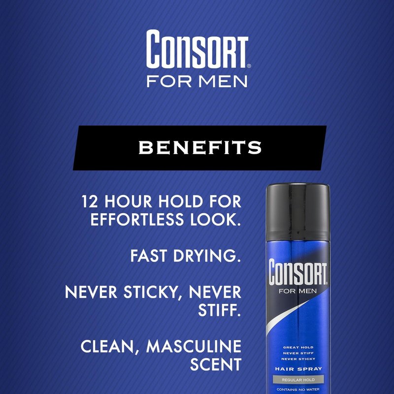 Consort Hair Spray 8.3 Ounce Regular Hold Aerosol (Pack of 3)