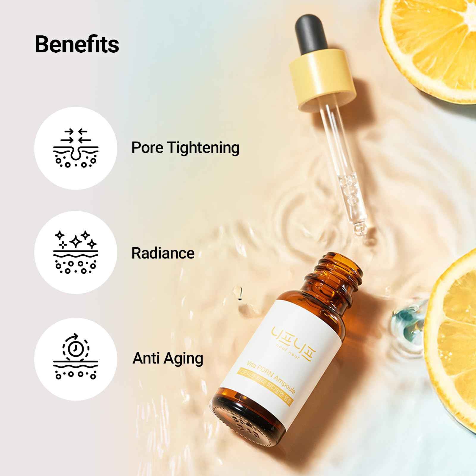 NEAF NEAF Vita PDRN Ampoule, A 30-day ampoule with Licorice PDRN and Vitamin C to improve skin spots and radiance. (20ml /0.68 oz)