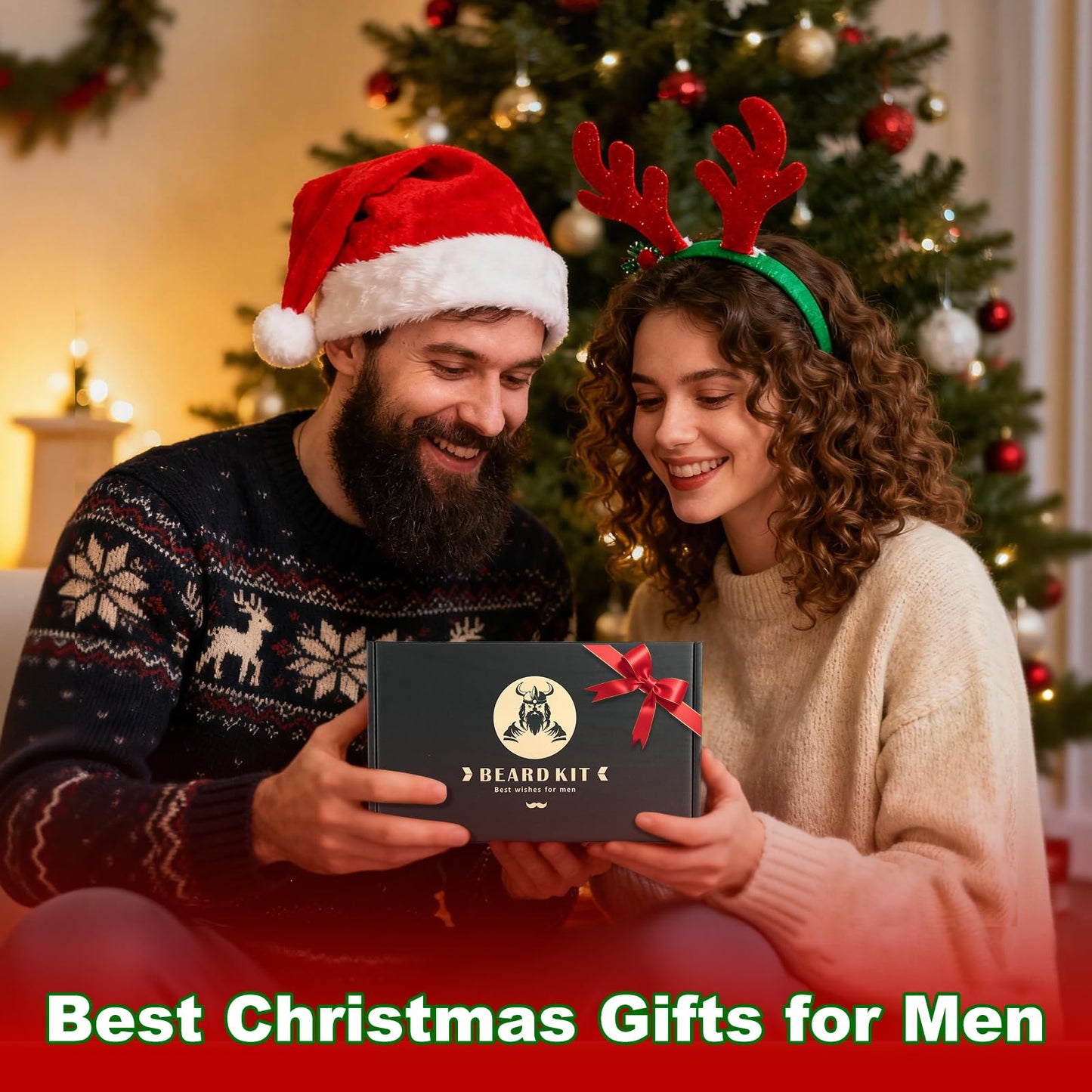 Beard Kit Gifts for Men, Father's Day Birthday Gifts for Men Dad Him, Grooming & Trimming Tool Complete Set, Beard Care Kit with 2 Beard Growth Oil/Balm/Brush/Comb/Shaving Soap/Cup&Storage Bag