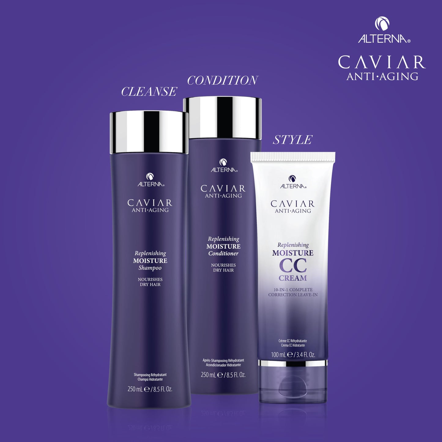 Alterna Haircare CAVIAR Anti-Aging Replenishing Moisture CC Cream, 3.4 Fl Oz |10-in-1 Hair Protection & Treatment Cream | Nourishes, Restores & Hydrates