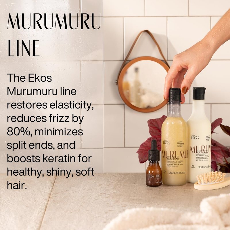 natura Ekos Murumuru Anti-Damage Night Serum - Increases Hair’s Natural Keratin Production - Replenish Nutrients & Rebuild Hair Fiber - Vegan Hair Care - Brazilian Beauty Secrets - Hair Care 30ml