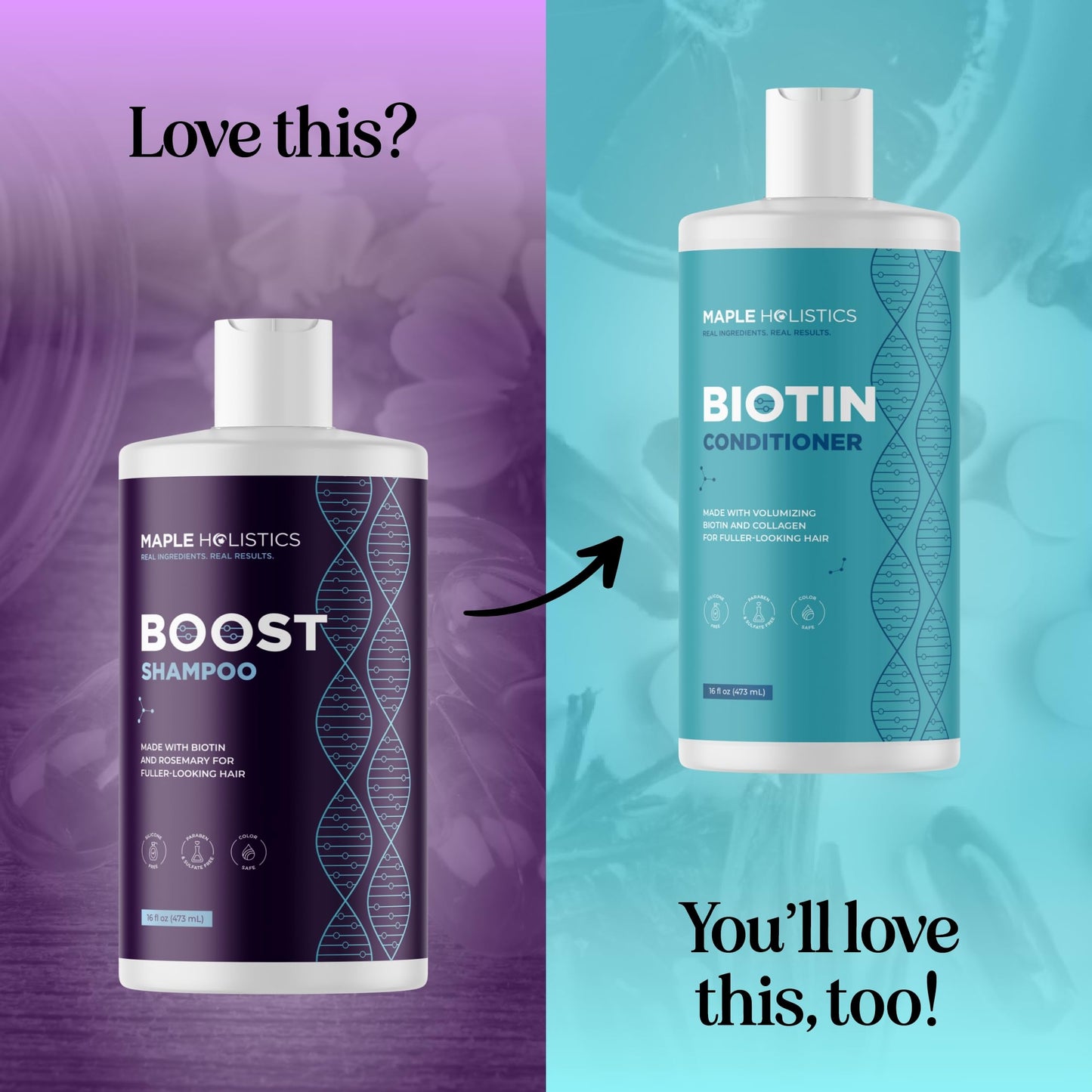 Advanced Biotin Shampoo with Rosemary Oil - Volumizing Shampoo for Thinning Hair for Women & Men with Black Castor Caffeine & B Vitamins - Paraben Silicone and Sulfate Free Vegan Formula (16 Fl Oz)
