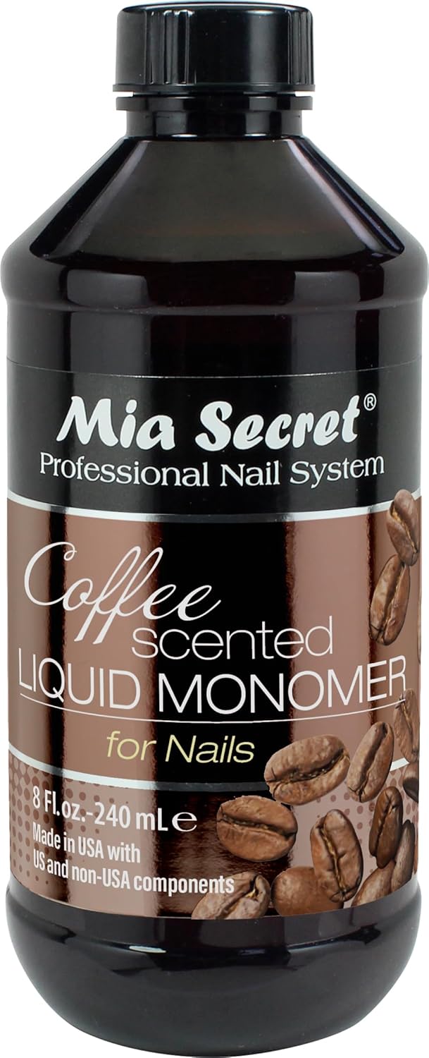 Mia Secret Coffee Scented Liquid Monomer - EMA Acrylic Nail Liquid for Acrylic Powder | 8 oz.