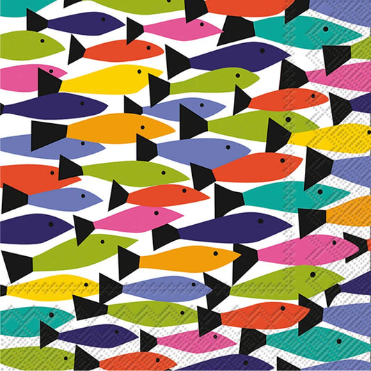 IHR Ideal Home Range Cocktail Napkins Disposable 3-Ply Paper Party Napkin Pack, 5" x 5", Rainbow, 20-Count