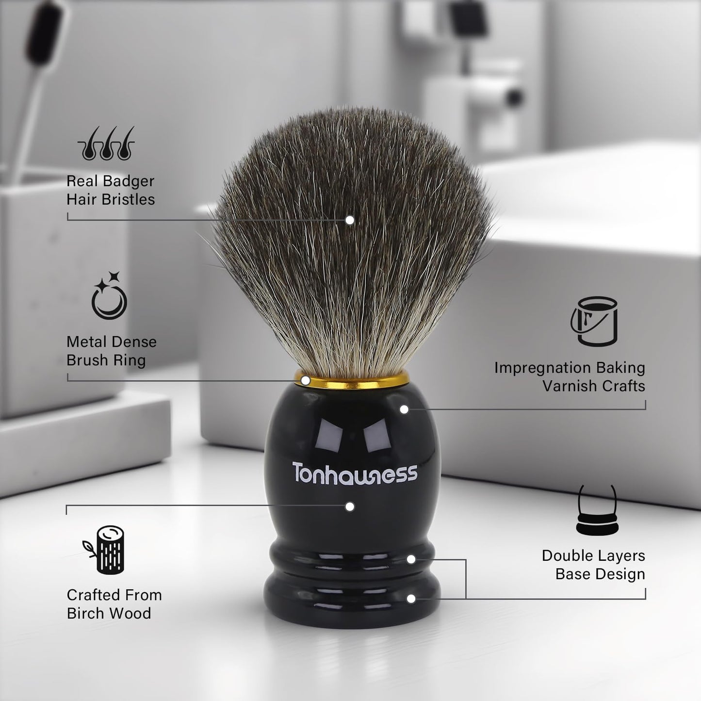 Travel Shaving Brushes Kit For Men, 5 In 1 Shaving Brush Set With Badger Hair Shave Brush, Shaving Brush Travel Case, Shaving Cream, Foldable Shaving Bowl and Washbag For Trip, Holiday