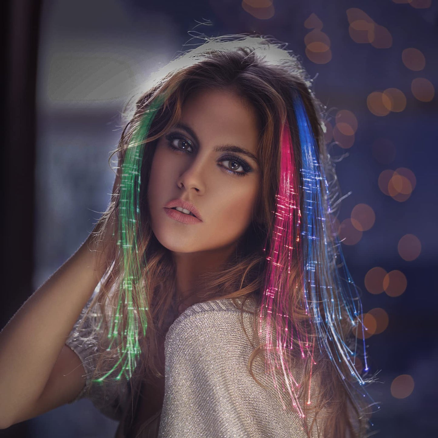 40 Pack Led Light Up Fairy Hair Accessories Braid Extension Butterfly Clips for Women Girls, Glow in the Dark Party Favors Supplies Neon Rave Accessories Wig for Festival Halloween Christmas Birthday