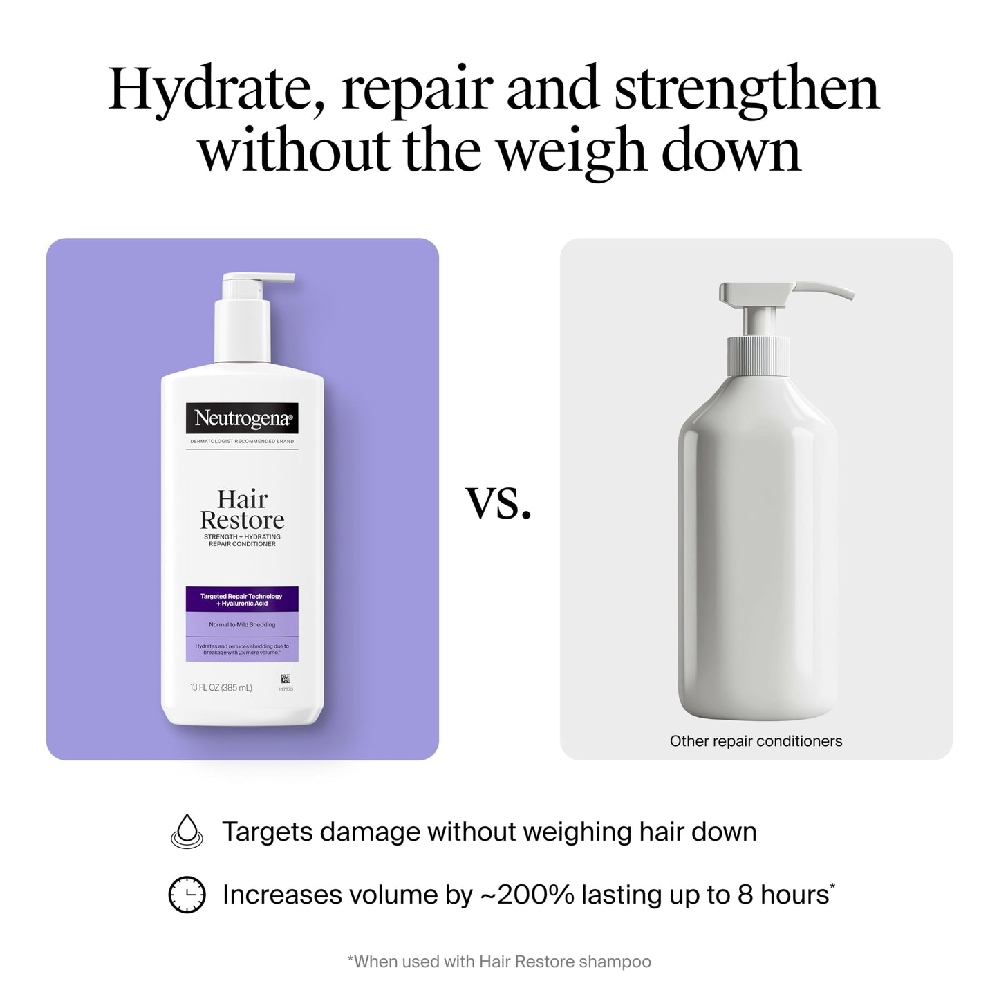 Neutrogena Hair Restore Strength + Hydrating Repair Conditioner, 13 fl oz