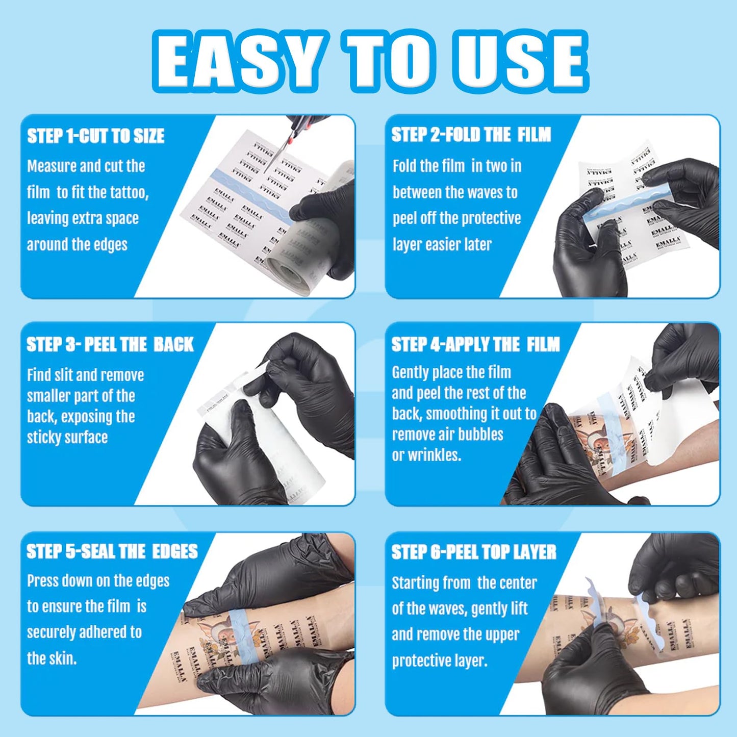 Tattoo Aftercare Bandage, 4in x 11yard Second Skin Tattoo Cover Waterproof Tattooing Cover Up Patch Transparent Tattoos Healing and Protection Film Recovery Derm Shield