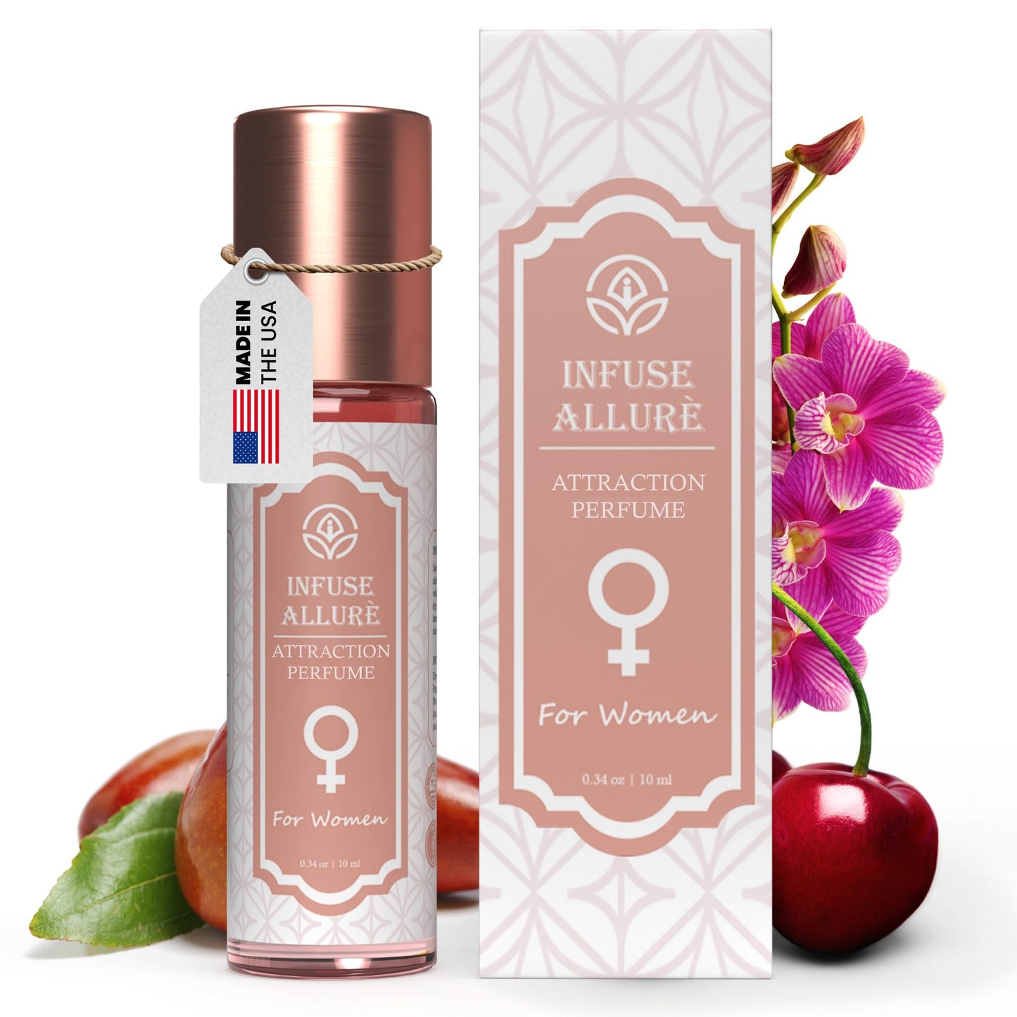 Premium Pheromones Perfume for Women – Alluring French Fragrance Sensual Elixir in Jojoba Oil Base with Androstenol, Androstenone & Pure Pheromones Long-Lasting Designed to Attract Men – 10ml/0.34oz