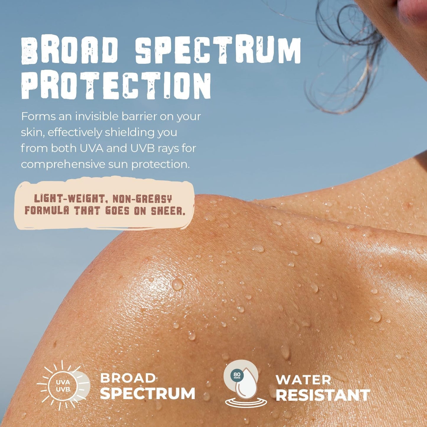 Happy Ocean Reef Safe Sunscreen SPF 45 – Biodegradable Zinc Oxide, Wet Boost Technology, Water Resistant 80 Min, Travel Size 2.5 oz