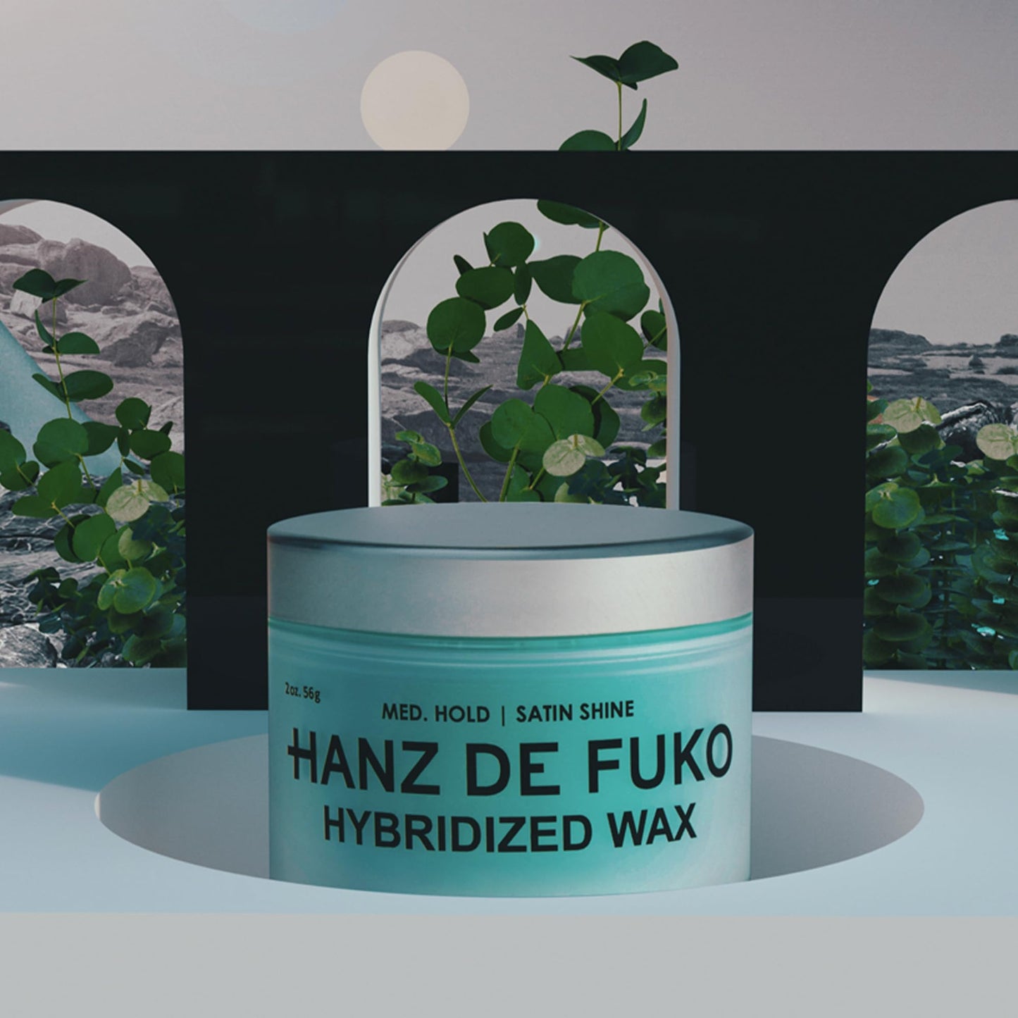 Hanz de Fuko Hybridized Wax – Medium Hold, Satin Shine – Men’s Hair Styling Wax, 2 oz