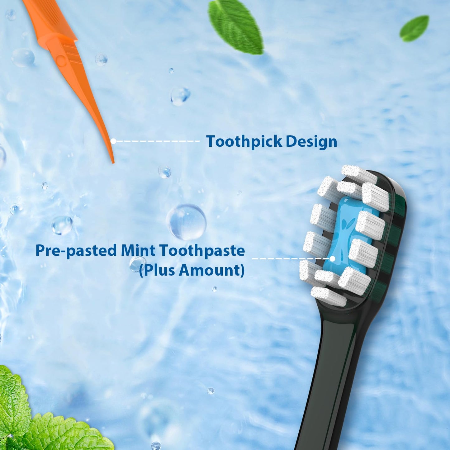 70Pack Disposable Toothbrushes with Toothpaste + Pick + Floss + Tongue Scraper 5-in-4 Mini Prepasted Travel Toothbrush for Hotel Camping Flight Car Single Use Portable Individually Wrapped | Mint