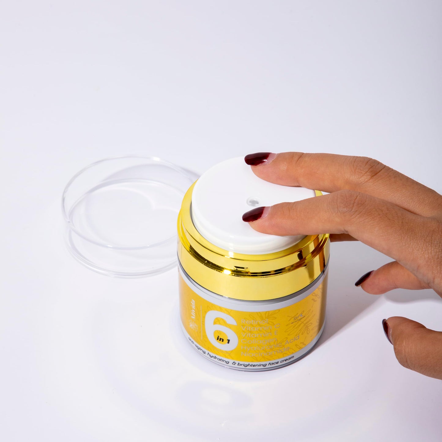 mivida Advanced Retinol Cream for Face & Neck | 6-in-1 Anti-Aging Moisturizer with Collagen, Hyaluronic, Vit C & E | Firms, Reduces Wrinkles, Fine Lines & Dark Spots | Daily Face Cream 1.7floz