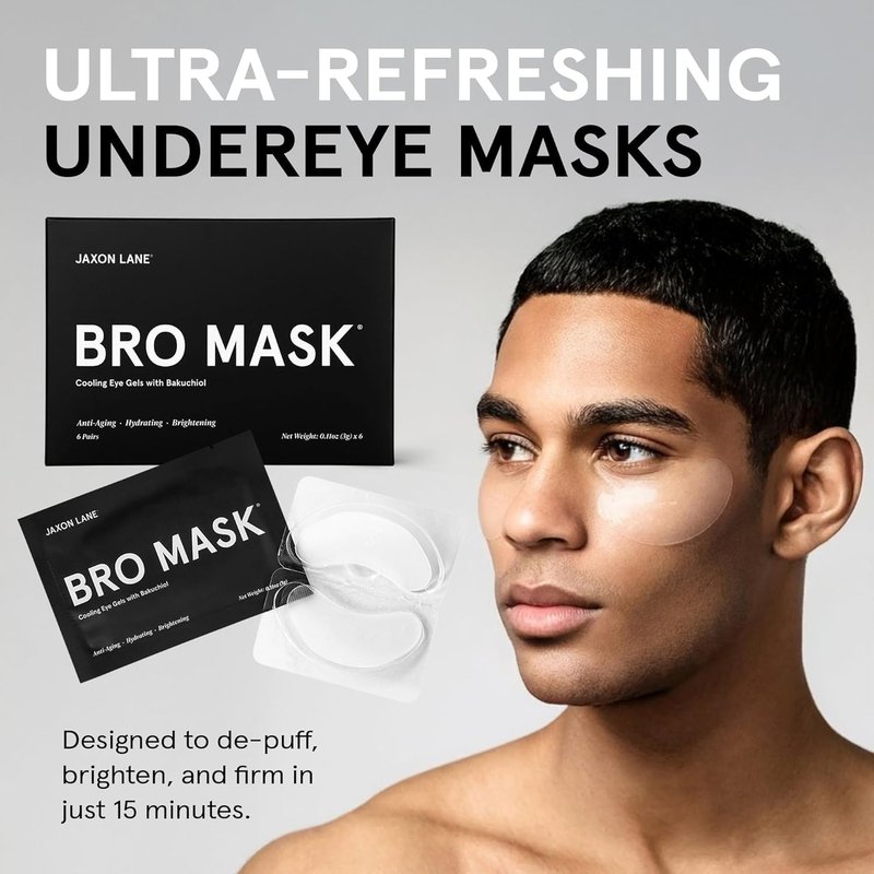 JAXON LANE Under Eye Patches for Men - Hydrogel Anti-Aging Eye Masks for Dark Circles & Puffiness | 6 Pack