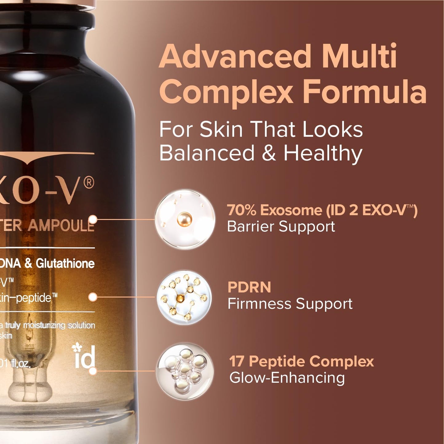 idplacosmetics EXO-V Booster Ampoule 1.01 fl.oz (30ml) – Exosome Serum (720,000 PPM) with PDRN & Glutathione, Korean Skincare Microneedling Serum, for Smoother-Looking Texture & Elasticity Support.
